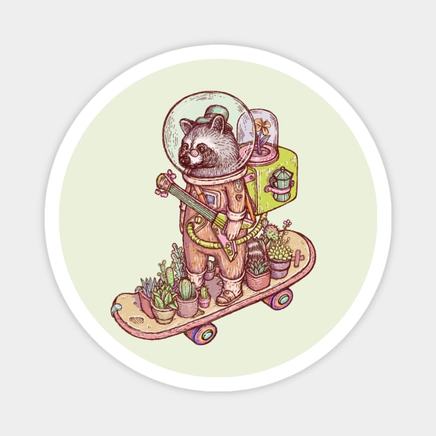 Raccoon space suits Magnet by makapa